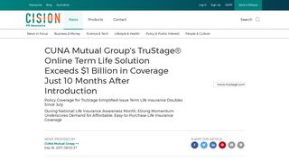 CUNA Mutual Group's TruStage® Online Term Life Solution Exceeds ...