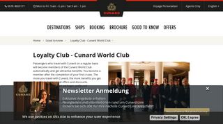 Loyalty Club - Cunard World Club | www.cunardline.at