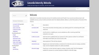 Concordia University, Nebraska – Email and Web Pages for Students ...