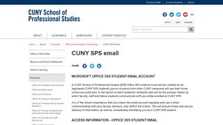 CUNY SPS email | cuny sps