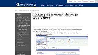 Making a payment through CUNYfirst
