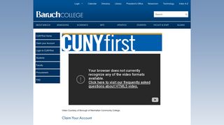 CUNYfirst | Claim your Account - Baruch College - CUNY.edu