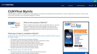 City Central - CUNYfirst MyInfo