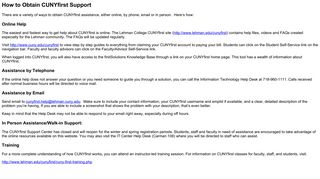 How to Obtain CUNYfirst Support - Lehman College