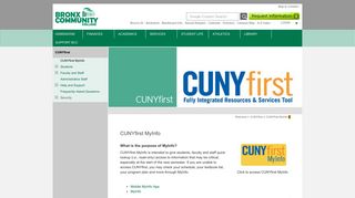 BCC - CUNYfirst - CUNYfirst MyInfo - Bronx Community College
