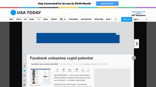 Facebook unleashes cupid potential - USA Today