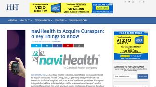 naviHealth to Acquire Curaspan: 4 Key Things to Know - HIT Consultant
