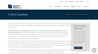 cmadocs > Learn > Top Issues > CURES Database