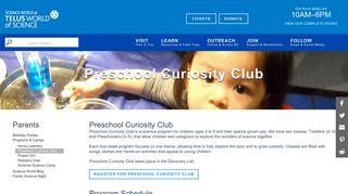 Preschool Curiosity Club | Science World British Columbia
