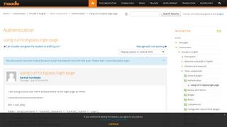 Moodle in English: using curl to bypass login page - Moodle.org
