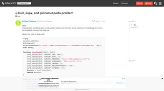 Curl, aspx, and pinnaclesports problem - PHP - The SitePoint Forums