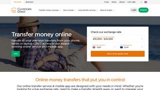 Online money transfer – send money 24/7 | Currencies Direct