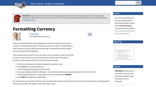 Formatting Currency (Microsoft Word) - Word Tips - Tips.Net