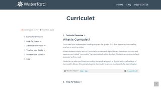 Curriculet - Waterford Help