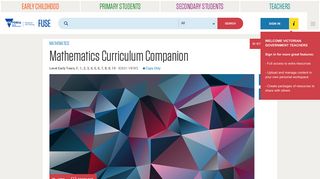 Mathematics Curriculum Companion - FUSE - Department of ...