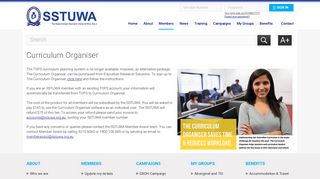 SSTUWA :: Curriculum Organiser