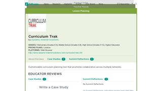 Curriculum Trak | Product Reviews | EdSurge
