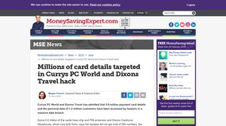 Millions of card details targeted in Currys PC World and Dixons Travel ...