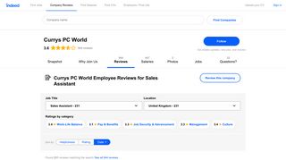 Working as a Sales Assistant at Currys PC World: Employee Reviews ...