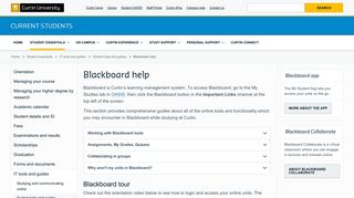 Blackboard help - Current students - Curtin University
