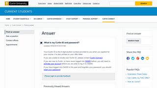What is my Curtin ID and password? - Curtin Connect