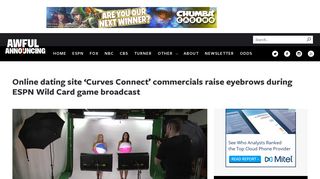 Online dating site 'Curves Connect' commercials raise eyebrows ...
