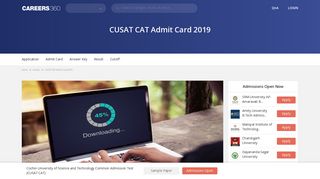 CUSAT CAT Admit Card 2019/ Hall Ticket - Download here