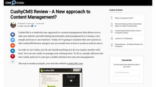 CushyCMS Review - A New approach to Content Management?