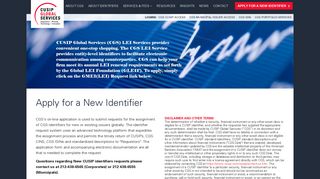 Apply for a New Identifier - CUSIP Global Services