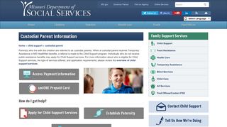 Custodial Parent Information | Child Support | Missouri Department of ...