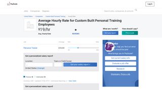 Custom Built Personal Training Wages, Hourly Wage Rate | PayScale