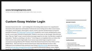 Custom Essay Meister Login - www.teneaglespress.com