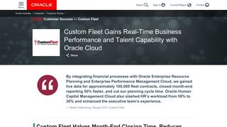 Custom Fleet Gains Real-Time Business Performance and Talent ...