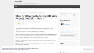 Step by Step Customizing RD Web Access 2012 R2 – Part 1 | msfreaks