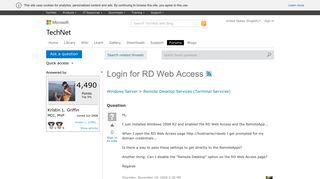 Login for RD Web Access - Microsoft