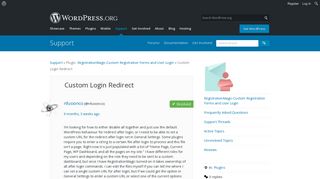 Custom Login Redirect | WordPress.org