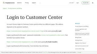Login to Customer Center | Targetprocess - Visual management ...
