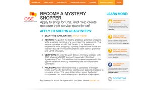 Customer Service Experts : Become a Mystery Shopper