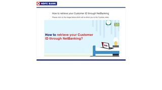 HDFC Bank | How to retrieve your Customer ID through NetBanking