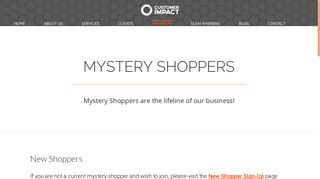 Mystery Shoppers - Become a Mystery Shopper | Customer Impact