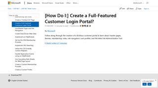 [How Do I:] Create a Full-Featured Customer Login Portal? | Microsoft ...