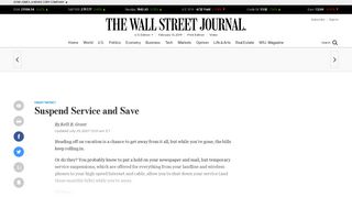 Suspend Service and Save - WSJ