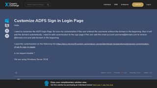 Customize ADFS Sign in Login Page - Experts Exchange