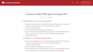 Customize Outlook Web App for Exchange 2013 — Aaron Bianucci ...
