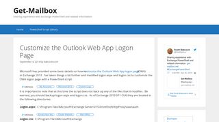 Customize the Outlook Web App Logon Page – Get-Mailbox