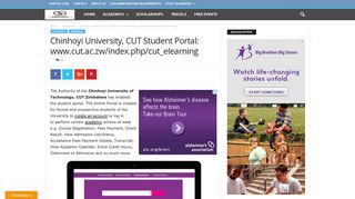 Chinhoyi University, CUT Student Portal: www.cut.ac.zw/index.php ...