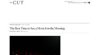 The Best Time to See a Movie Is in the Morning - The Cut