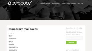 temporary mailboxes - Zerocopy