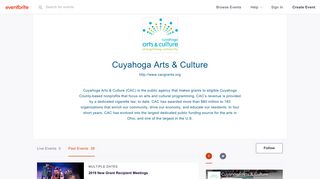 Cuyahoga Arts & Culture Events | Eventbrite