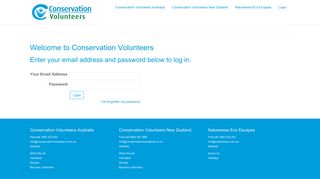 Login - - Conservation Volunteers